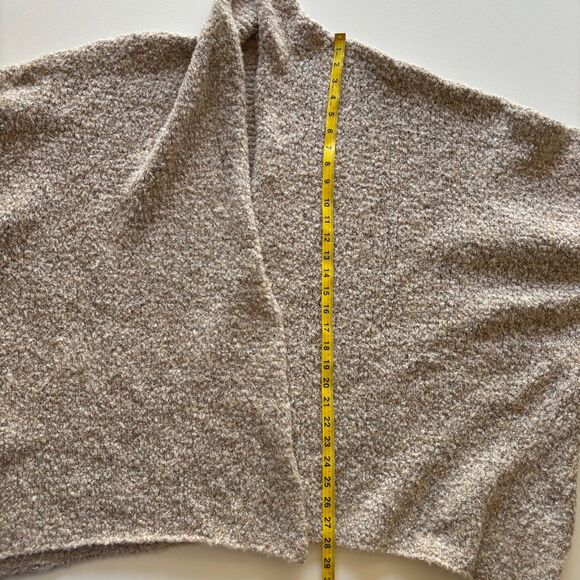 Free People Cardigan Women Large Tan BFF Marled Knit Oversized Open Front Boucle - Picture 4 of 14